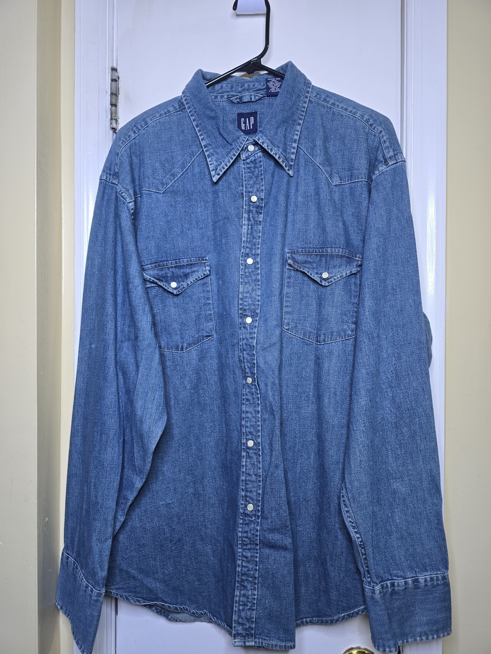 GAP Men's Blue Denim Western Shirt